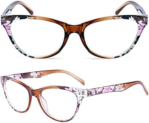 Reading Glasses 3 Pack, Vintage Fashion Designer Floral Design Readers Eyeglasses Readingglasses for Women Men Unisex