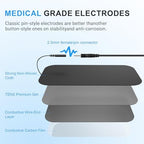 TENS Unit Reusable Electrode Pads for EMS Muscle Stimulator Massager, Self-Adhesive Latex-Free TENS Pads with Upgraded Self-Stick Performance for Electrotherapy, 10 Pairs 3 Sizes 2.0mm Pin