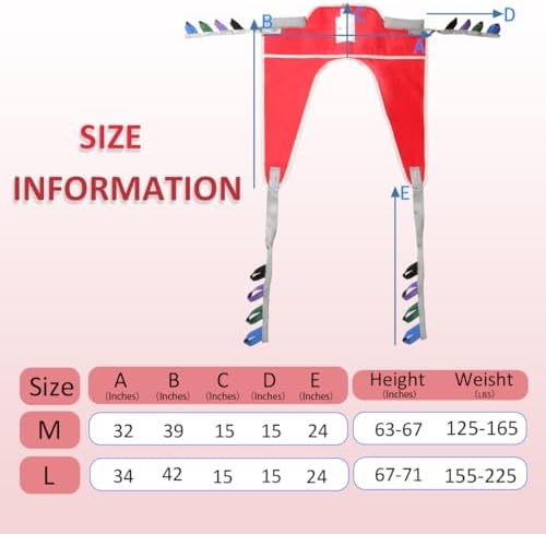 Sit to Stand Sling for Patient Standing or Lifting,Padded Patient Lift Sling Stand Assist to Transferring and Raising for Elderly-SWL500lbs (Red, Medium)