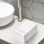 Vplus 200 Pack Paper Napkins Guest Towels Disposable Premium Quality 3-ply Dinner Napkins Disposable Soft, Absorbent, Perfect for Kitchen, Wedding, Parties, Dinners or Events(Silver)