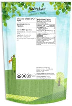 Food to Live - Organic Green Split Peas, 2 Pounds - Non-GMO, Dried, Vegan, Kosher, Great Source of Protein, Fiber, Essential Minerals