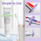 6 Pcs Toothpaste Squeezer Set, Plastic Toothpaste Saver, Hanging Toothpaste Dispenser, Tube Wringer Fits Tubes Up to 2.5" Wide, Easy Squeeze & No Rollback, Hanging Hole for Space Saving