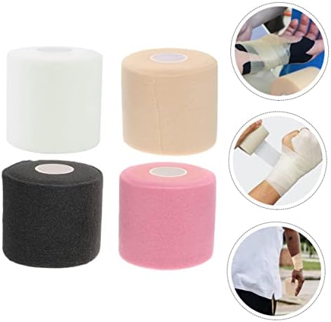 FRCOLOR 4Rolls Skin Friendly Sports Wrist Protective Tapes Shockproof Elastic Bandages for Muscle Support During Running Swimming and Weightlifting Durable Wraps