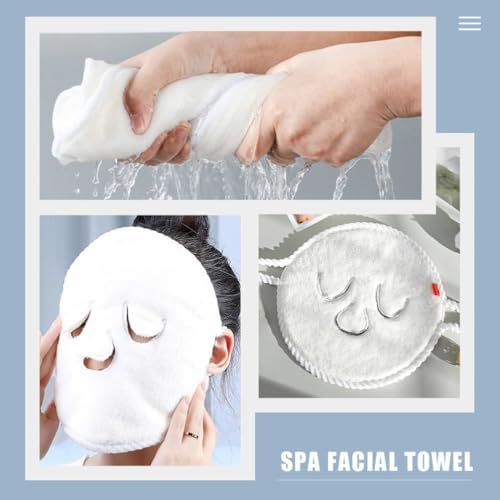 Beaupretty Coral Fleece Facial Mask Towels 2 Pack Reusable Hot Cold Compress for Skin Care Moisturizing Spa Facial Steaming Towel for Pore Cleansing and Relaxation