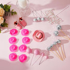 RoundFunny 26 Pcs Cowgirl Cake Decorations Cowgirl Cake Topper Disco Decorations Hat Topper Western Cowboy Birthday Baby Shower for Western Theme Party Supplies(Pink,Cute)