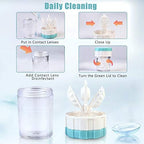Lasiyanor Contact Lens Travel Kit with Cleaner Washer, Portable Contact Box with Mirror Tweezers Remover Tool Solution Bottle for Daily Outdoor