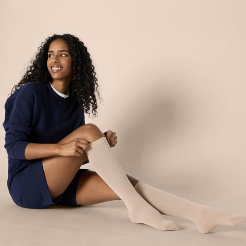 Amazon Essentials Women's Knee High Non-Medical Graduated Compression Socks for Circulation, Over The Calf, 3 Pairs
