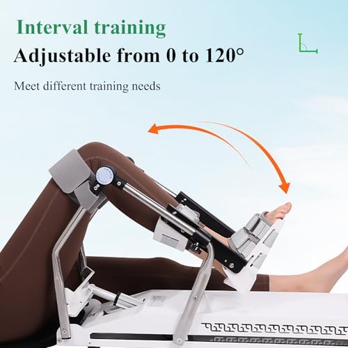 Electric Knee Joint Trainer, Knee Rehabilitation Device with Auxiliary Moving Wheels, 3 Rehabilitation Training Modes, All-Metal Body, to Meet Different Training Needs