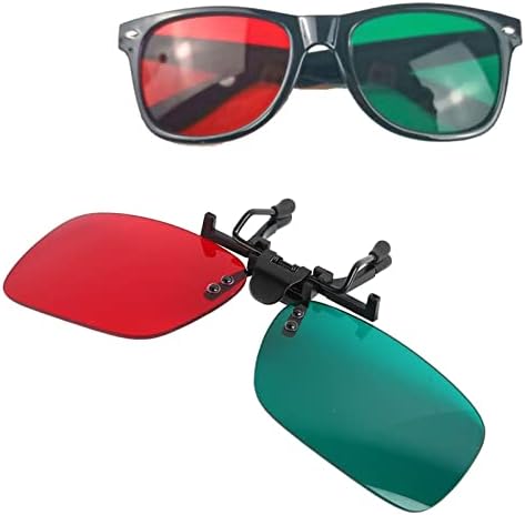 Red Green Glasses Vision, Red Green Glasses with Glasses Box, On Left Green Right Red Amblyopia Glasses