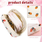 2 Pack Period Bag Pouch for Women Girls, Cute Corduroy Sanitary Napkin Storage Bag with Bow Design, Portable Discreet Menstrual Pad Pouches Tampon Holder for Purse, Small Make Up Bags