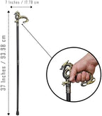 Gothic Dragon Cane Walking Stick - Single Point Walking Cane for Men, Seniors Balance - Collapsible 2 Pc Shaft Travel Stick For Mobility, Stability, Knee Support- Elderly Assistance Products, 37" Gold