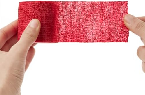 Sensi Wrap Grip Cover Sports Self Bandage Rolls 2-inch x 5-Yards 24pcs (Red)