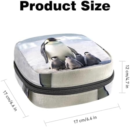 Period Bag,Sanitary Napkin Storage Bag,Antarctic Penguins Family,Tampon Bag for Purse