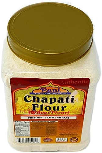 Rani Chapati Flour (100% Pure Whole Wheat Atta), For Making Roti & Indian Breads 48oz (3lbs) 1.36kg PET Jar ~ All Natural | Vegan | No Salt or Colors | NON-GMO | Indian Origin