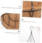 POPETPOP Metal Hanging Planter Basket with Liner for Balcony Flower Pot with Chains Design for Indoor and Outdoor Plants for Orchids and