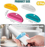 12 Pcs Toothpaste Squeezers, Colorful Plastic Toothpaste Clips Tube Squeezer Toothpaste Clip for Bathroom, Suitable for Toothpaste, Cream, Cosmetics
