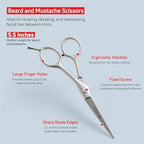 Suvorna Premium Beard & Mustache Set with Beard scissors for men - Facial Hair/Nose/Eyebrow Scissors - Slant Tweezers (4 Pcs Dark Blue)