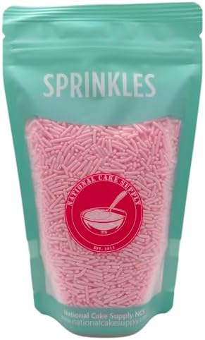 NCS Natural Light Pink Jimmies Edible Sprinkles – Cupcake, Cake & Cookie Decorations, 7 oz