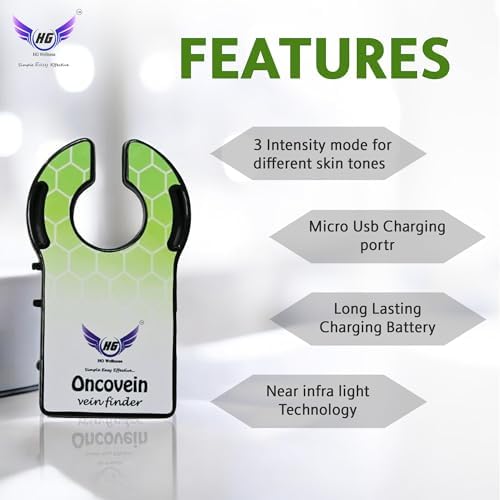Oncovein Vein Finder Kit Portable Handheld Vein Visualization Device Emergency Vein Access Device Best for First Responders Performing IV Access on Patients