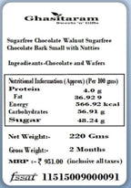 Ghasitaram Gifts Valentines Gift Valentines Day Chocolates for Girlfriend/Boyfriend/Husband and Wife Sugarfree Chocolate Walnut Sugarfree Chocolate Bark Small with Nutties