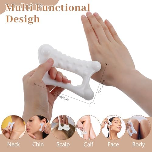 CIATBYYJ Gua Sha Massage Tool for Face & Body, Guasha Tool for Relaxation, Guas Sha Facial Trigger Point Massager, Gua Shas Body Tools for Mother, Women, Men (Wave Edge & Smooth Edge)