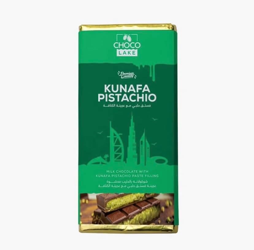Dubai Chocolate Crunchy Kunafa Pistachio Bar, 6.7 oz Exclusive Luxury Dessert, Premium Knafeh Pistachio Chocolate Bar, Freshly Made Perfect for Gifting