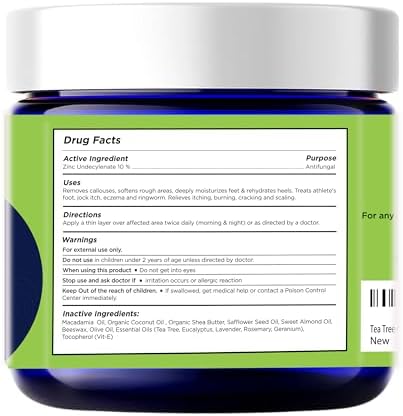 Antifungal Cream - For Itchy Feet and Skin Fungus Relief - Extra Strength Treatment for Athlete’s Foot, Ringworm, and Jock Itch. Moisturizer for Dry Cracked Feet infused with Tea Tree Oil Made in USA