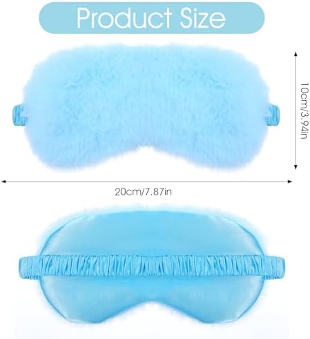 2 Pcs Plush Leopard Eye Mask Soft Sleeping Blindfold Eye Cover Comfortable Furry Faux Fur Sleeping Mask Satin Nap Night Eyeshade Cover for Women Men Gift (Green, Blue)