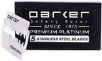 Parker 98R Heavyweight 3-Piece Double Edge Safety Razor – Long Handle, Closed Comb Design for Smooth Wet Shaving, Includes 5 Platinum Blades – Iconic Brand in Traditional Shaving