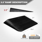 3.5" Rise Threshold Ramps Doorway, Wheelchair Ramp with Non-silp Surface, 4400 LBS Capacity, Solid and Portable, for Steps, Driveway and Curb Black