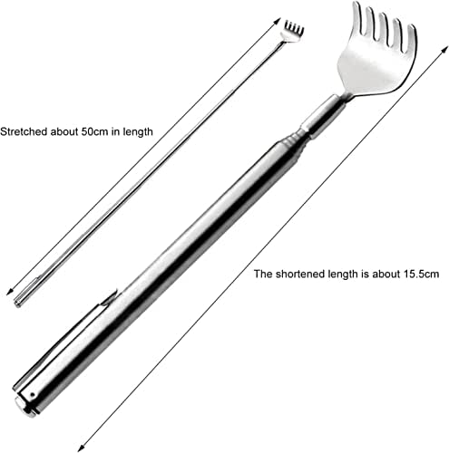 Telescoping Back Scratcher - Itching Relieve Portable Back Scratcher for Women Men Convenient Massage Tool Stainless Steel Telescoping Back Scratcher Tool
