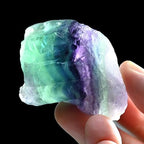 Gemstone Raw Crystals 1PC, 1.1"-2" Raw Fluorite Stone Natural Polished Stones Crystals and Healing Stones Tumbled Stones for Collection, Decoration, Crafts-Rainbow Fluorite 1PC