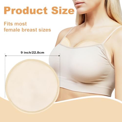 Castor Oil Pack for Breast, 2 PCS Reusable Organic Castor Oil Pack Wrap,Soft Breast Pads for Relaxing Sleeping (Oil Not Included) - Khaki
