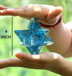 Jet Lovely Big Genuine Jet Turquoise Orgone Merkaba 4" Huge Large Crystal Gemstones Copper Metal Mix Rare Healing Positive Energy Tetrahedron Sacred Geometry Memory Concentration Meditation