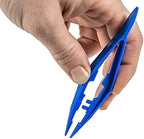 Vakly Disposable Plastic Forceps Tweezers Blue (30 Pack) – Serrated Tip Medical Tweezers with Finger Ridges & Narrow Points for First Aid, Lab, Crafts & School Science