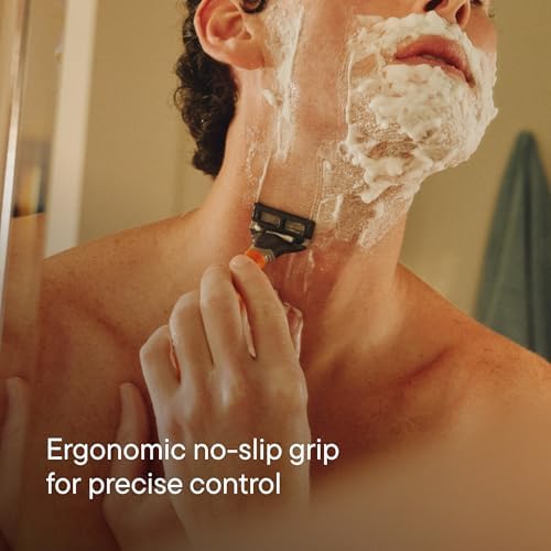 Harry's Original Shaving Kit for Men - Razor Handle, 5 Razor Blade Refills, Foaming Shave Gel, and Travel Blade Cover - TSA Approved Travel Essentials - German Engineered - Charcoal