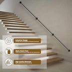 DAMEING 3FT Stair Railing Metal Stair Handrail, 440LB Wall-Mount Safety Hand Rail for Indoor & Outdoor Steps, Non-Slip Powder Coated Staircase Handrails Easy DIY Installation