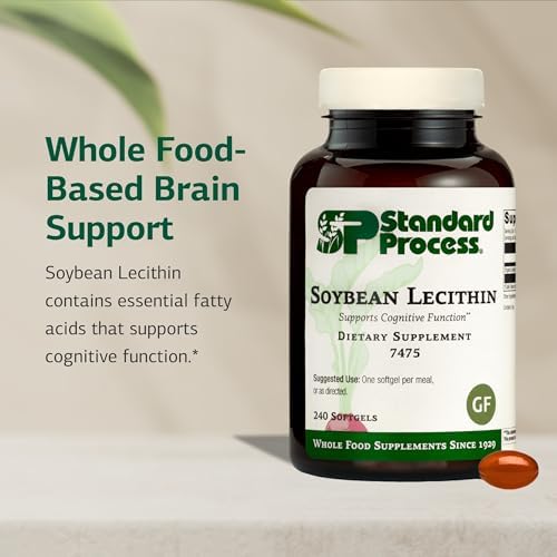 Standard Process Soybean Lecithin - Brain Health Support Supplement - Nutritional Whole Food-Based Supplement with Essential Fatty Acids from Soybean Lecithin - 240 Softgels