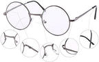 Agstum Round Vintage Reading Glasses Metal Frame Spring Hinge Readers (Strength +2.0, Gray)