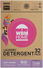 WBM Laundry Pods, 32 Count | Specially Designed for Undergarments With Soft Heaven Fragrance | Laundry Detergent Pods Formulated With Plant-Based Formula and Gentle Stain Remover
