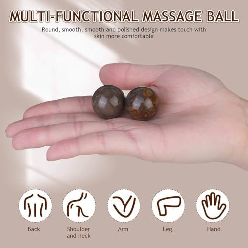 Mobestech 2pcs Hand Rolling Balls Massage Handballs Training s Baoding Stress s Chinese s Chinese Health s Health Exercise s Fitness Gem Jade Stone