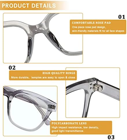DUCO Superlight Blue Light Blocking Computer Reading and Gaming Eyewear Glasses,Anti Blue Light 100% UV Protection DC5210