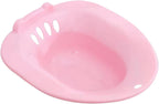 predolo Women Elderly Toilet Seat Sitz Bath Basin Wide Seating Area Hip Bath Tub Portable, Pink