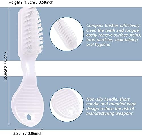 Patelai 100 Pcs Mini Toothbrush Thumbprint Individually Packaged Security Short Toothbrush Bulk with Soft Bristle Bulk for Portable Prison Camping Detention Center Travel Denture Teeth Cleaning