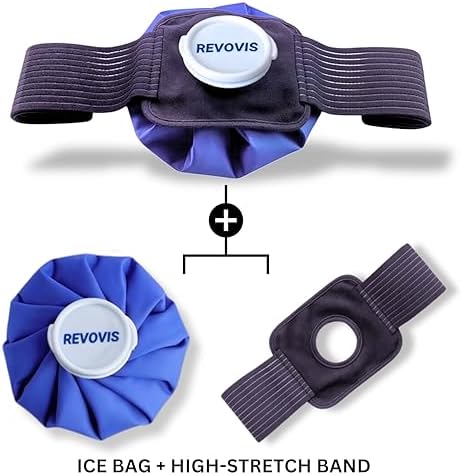 Ice Cold Pack Reusable Ice Bags Hot Water Bag for Injuries, Hot & Cold Therapy and Pain Relief with Elastic Breathable Support Wrap, 4-Pack, 3 Sizes (6"/9"/11") For Hot Therapy is 60℃ (4 IN 1)