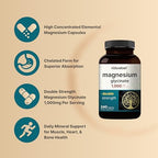 NatureBell Magnesium Glycinate 1,000mg, 240 Capsules | 500mg per Capsule | 100% Chelated & Purified | Sleep, Muscle & Nerve Support | Non-GMO, Gluten-Free