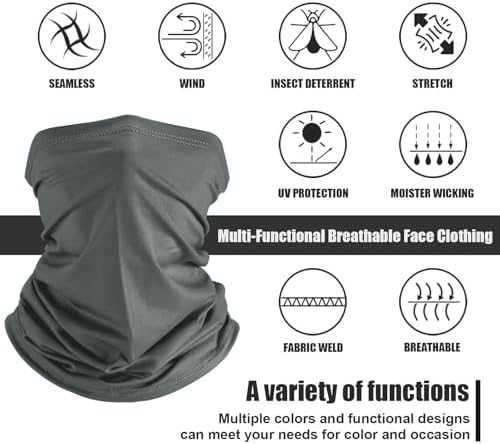 Geyoga 6 Pieces Summer UV Protection Cooling Neck Gaiter Face Clothing Neck Gaiter Mask Scarf Sunscreen Breathable Bandana