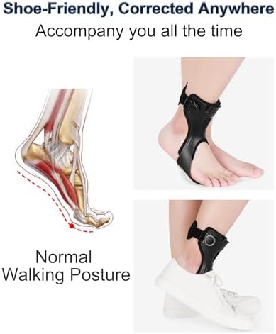 AFO Drop Foot Brace for Walking - Upgraded, Comfortable & Efficient, Adjustable, For Achilles Tendonitis, Plantar Fasciitis, Stroke, TBI, ALS, MS, Bone Fracture ASO(Right, M)