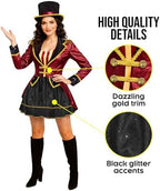 Morph Ringmaster Costume Women Adult Lion Tamer Costume Ring Leader Jacket Woman Halloween Circus Costumes for Women
