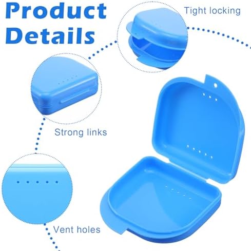 120Pcs Retainer Case with Vent Holes, Mouth Guard Container Case, Dental Storage Container, False Teeth Containers, Multicolor Dental Retainer Box for Travel Office Home